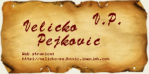 Veličko Pejković vizit kartica